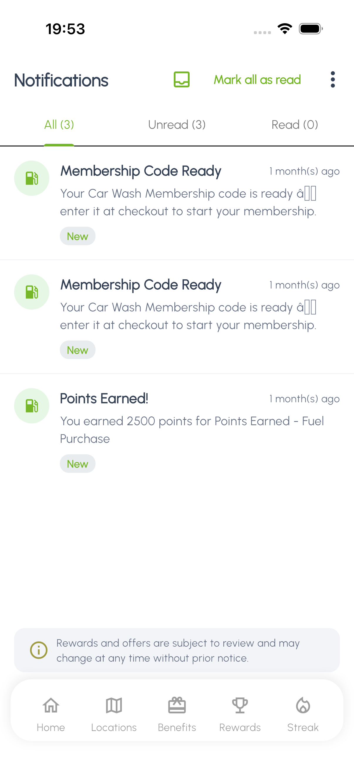 Notifications inbox