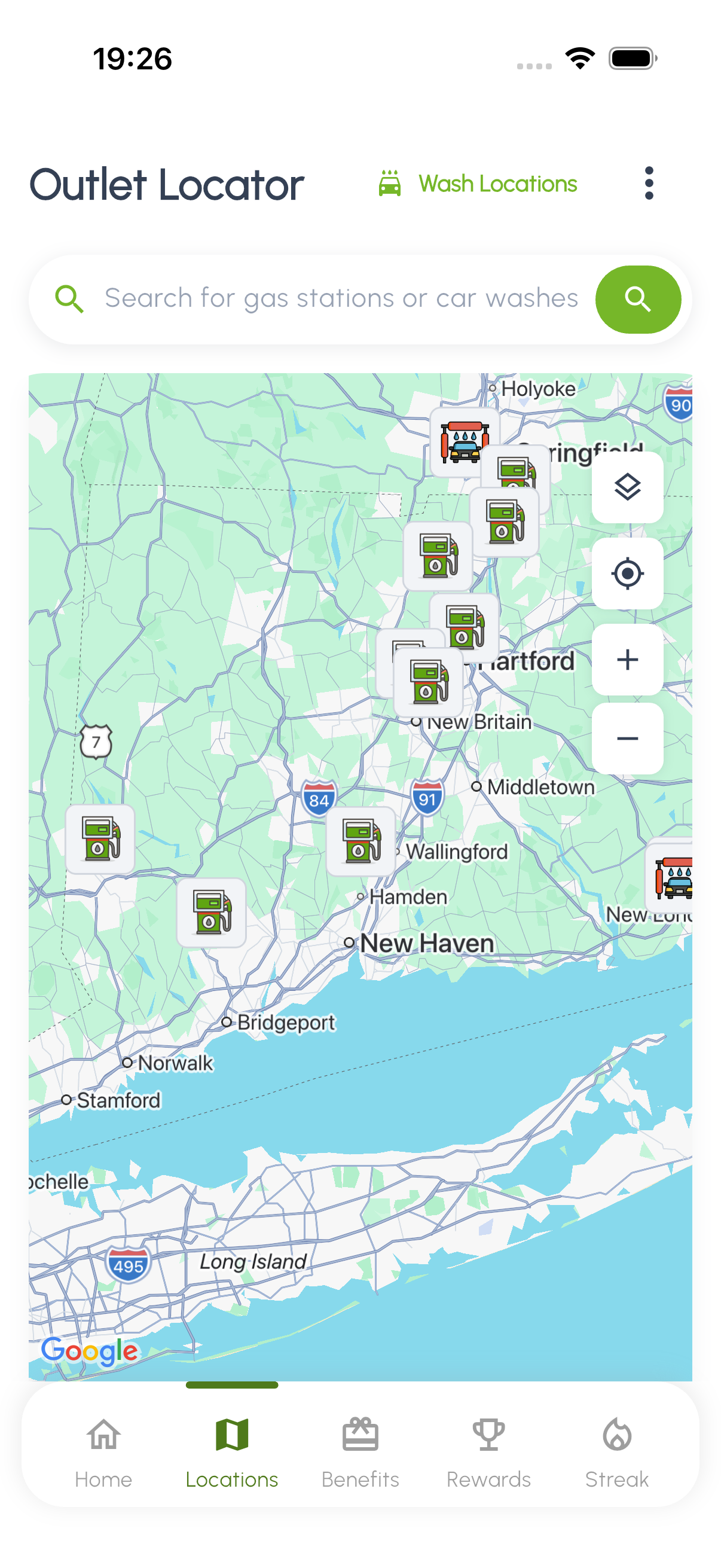 Outlet locator map