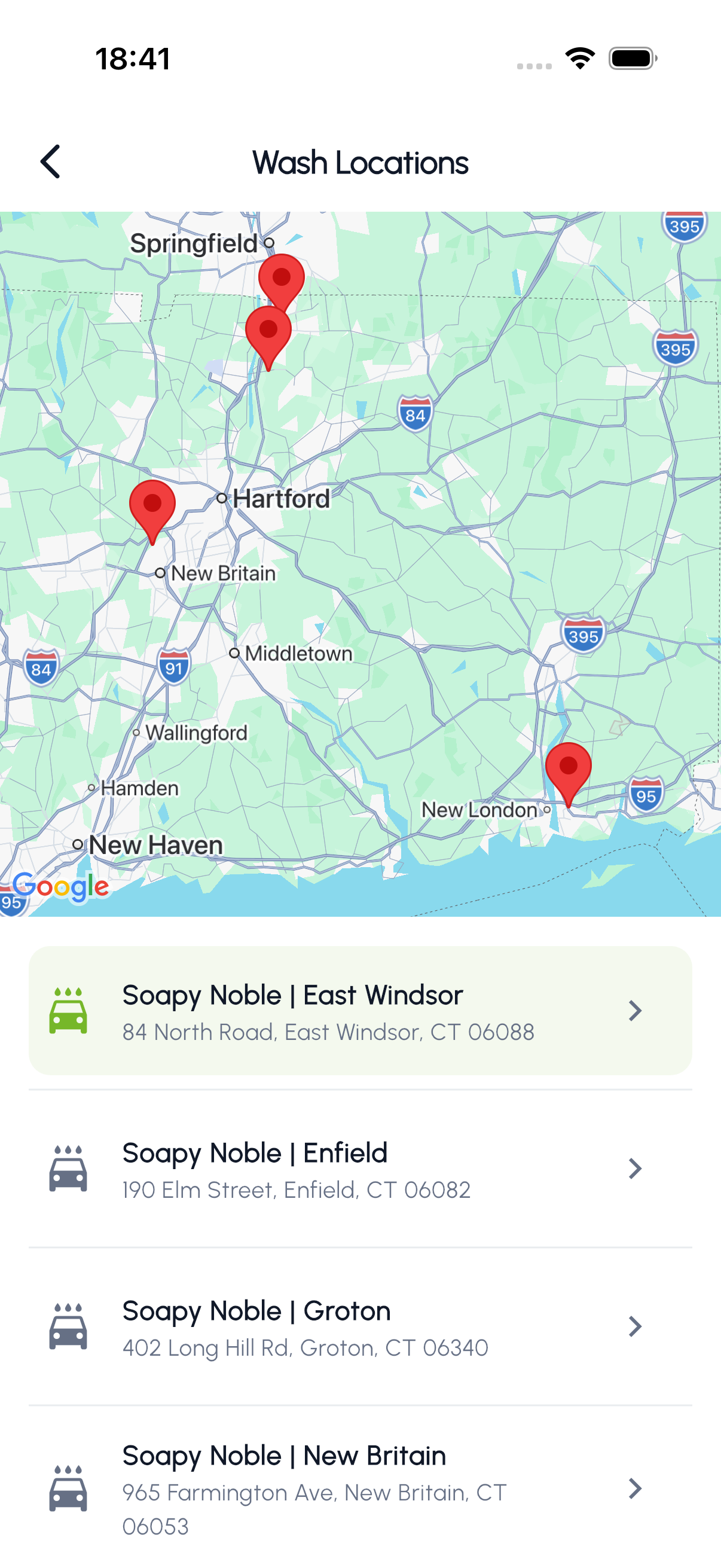 Wash Locations